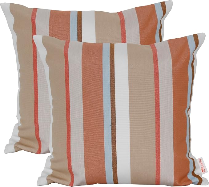 Outdoor/Indoor Sunbrella Throw Pillows Square Set of 2 Pieces 18 inch x 18 inch Beaming Mojave - Cover Only, Insert Not Included