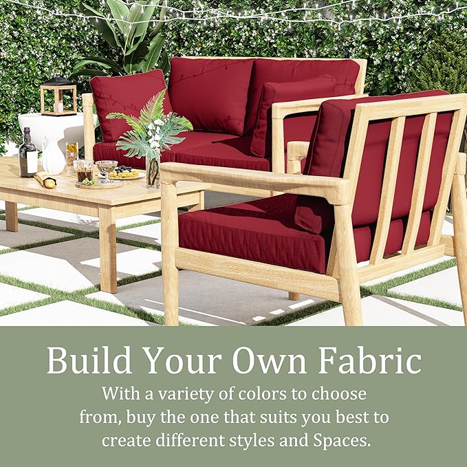 8 pcs Outdoor Cushion Slipcovers Outdoor Patio Cushions Covers Replacement Waterproof with Zipper w/3 Seat Cushion Covers and 5 Backrest Pillow Covers, Covers Only