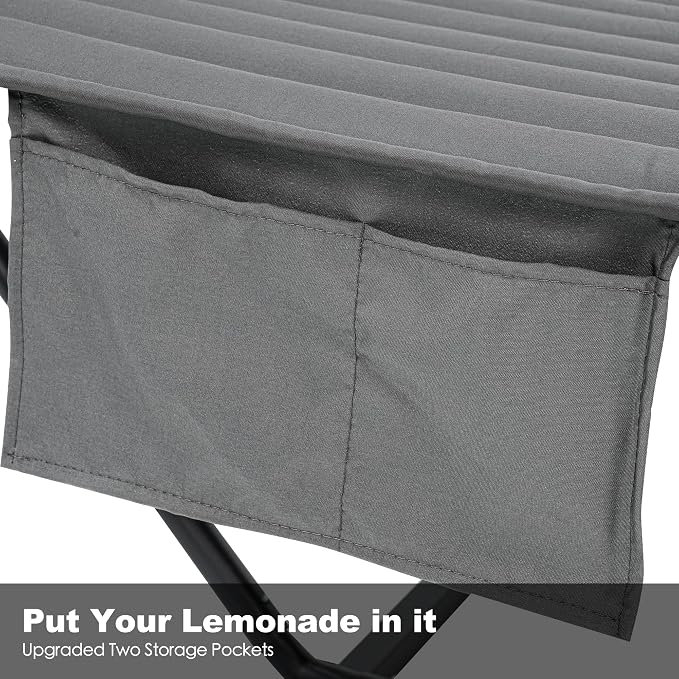 GAFETE 2 Person Hammock with Stand for Outside, Heavy Duty Steel Stand, 55inch Double Hammocks, Large Removable Pillow, Storage Bags, Max 475 lbs Capacity (Dark Grey)