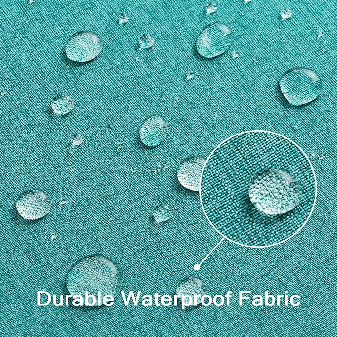 ANRODUO Pack of 2 Turquoise Outdoor Pillow Covers for Patio Furniture Decorative Farmhouse Linen Cushion Sham Outdoor Waterproof Outside Square Pillowcase for Garden Balcony Outdoor Decor 20x20 Inch