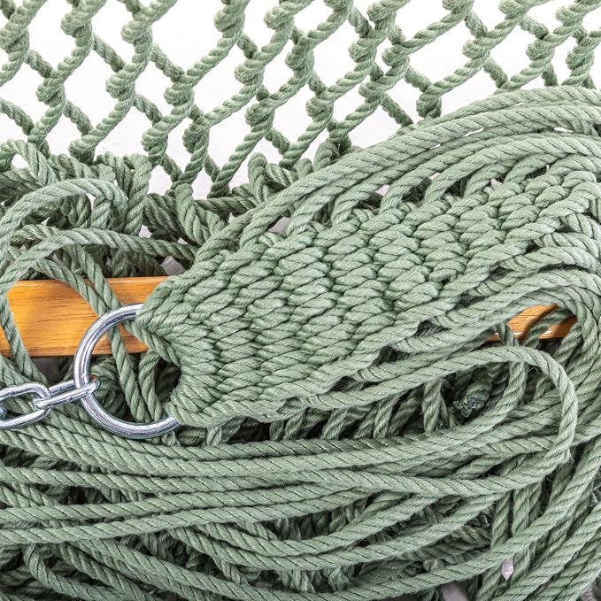 Original Pawleys Island Deluxe Meadow DuraCord Rope Hammock – 13 ft. x 60 in., 2-Person, 450 lb Capacity, Oak Spreader Bar, Zinc-Plated Hardware, Handcrafted in the USA