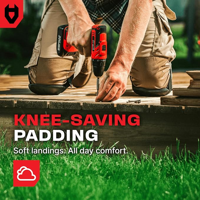 NoCry Gardening Knee Pads for Women and Men – Waterproof Foam Padding in a Lightweight Yet Durable Design; Easy to Wear with Adjustable Elastic Hook-and-Loop Straps – Ideal for the Garden and Yard Work