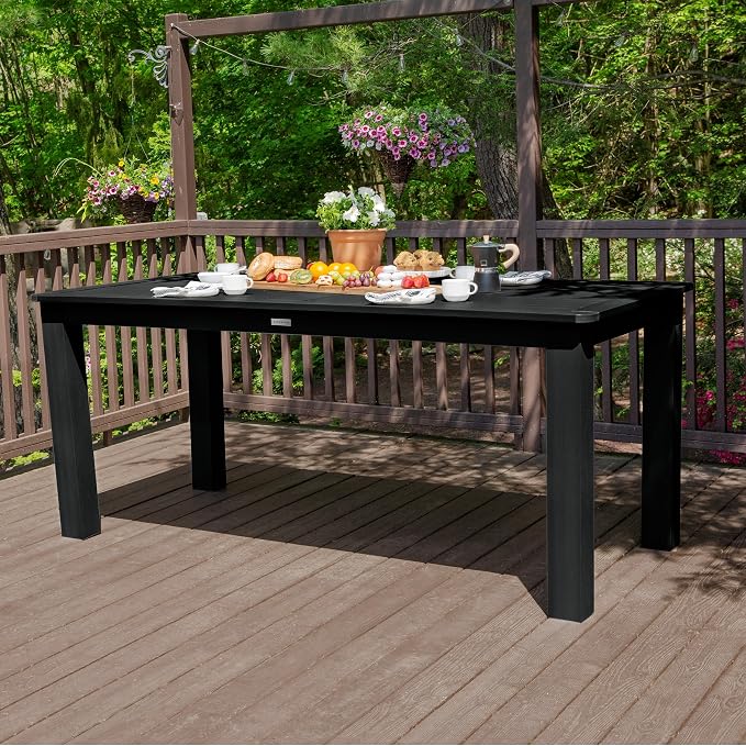 Highwood AD-ST7WL2CO5BA-BKE Weatherly 7pc Rectangular Counter Height Dining Set 84" x 42", Black