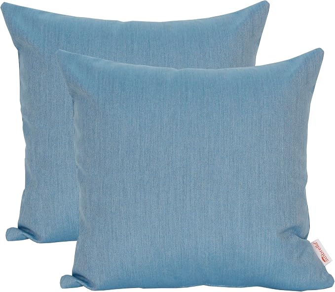 Outdoor/Indoor Sunbrella Throw Pillows Square Set of 2 Pieces 18 inch x 18 inch Cast Horizon - Cover Only, Insert Not Included