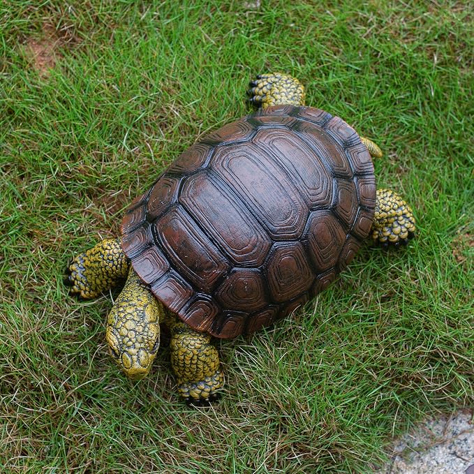 Garden Turtle Statue, Large Resin Tortoise Sculpture, 13L x 8.6W x 5.5H inches, Outdoor Yard Lawn Ornament,Home Decor