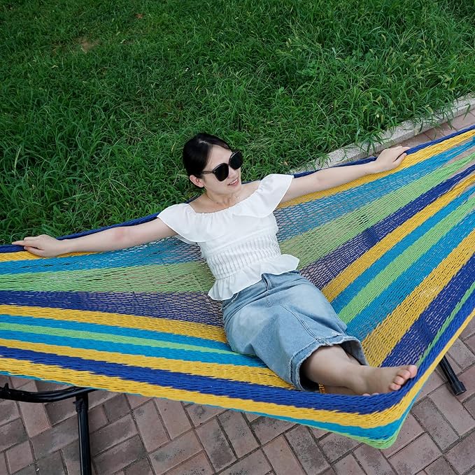 Handwoven Mayan Hammock with 2 Tree Swing Hanging Straps Hammock Rope