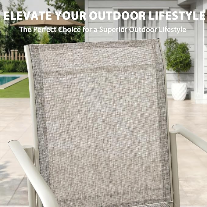 5-Piece Outdoor Dining Set, 35.5" Square Metal Patio Table with Grey Chairs, Black Table with Umbrella Hole for Garden, Yard, Patio