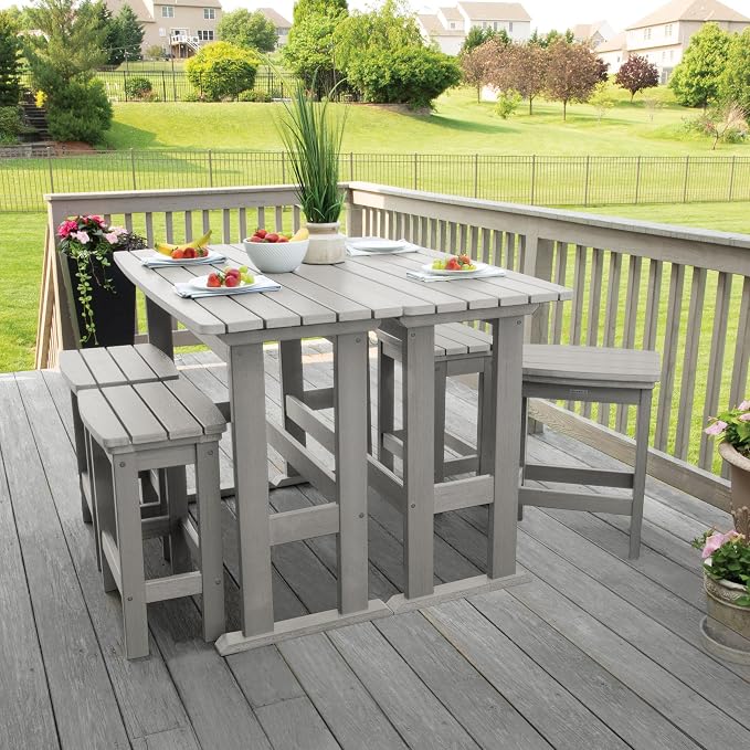 highwood Lehigh 6pc Counter Height Balcony Dining Set, Harbor Gray
