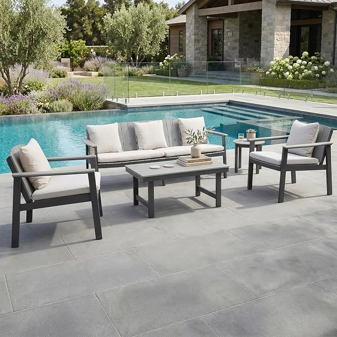 Outdoor Chair Cushions Set of 2, Patio Chair Cushions Waterproof Outdoor Patio Seat Cushions for Patio Furniture Couch Sofa, Fastness High Density Foam with Zipper Design
