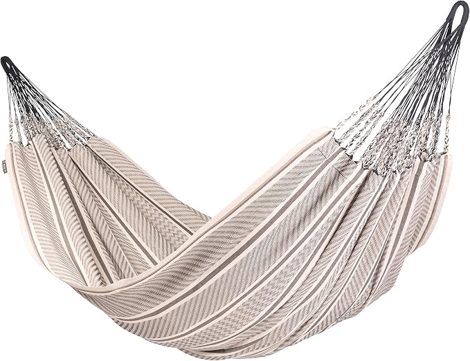La Siesta Flora Classic Organic Cotton Hammock - Indoor/Outdoor Patio Bed, Portable 2-Person Double Hammock - King, Zebra
