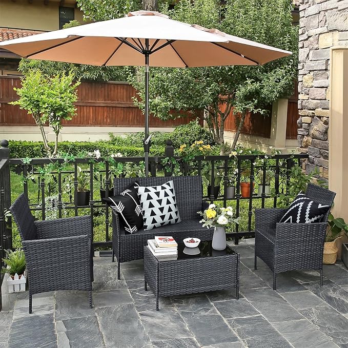 Adabana Patio Pillows Pack of 2 Geometric Outdoor Waterproof, 20"x20" | Outdoor Cushion Covers Decor for Home Patio Garden Porch Furniture