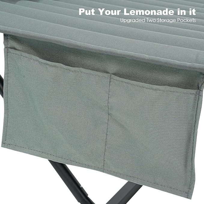 GAFETE 2 Person Hammock with Stand for Outside, Heavy Duty Steel Stand, Double 55inch Hammocks, Large Removable Pillow, Storage Bags, Max 475 lbs Capacity (Mist Green)