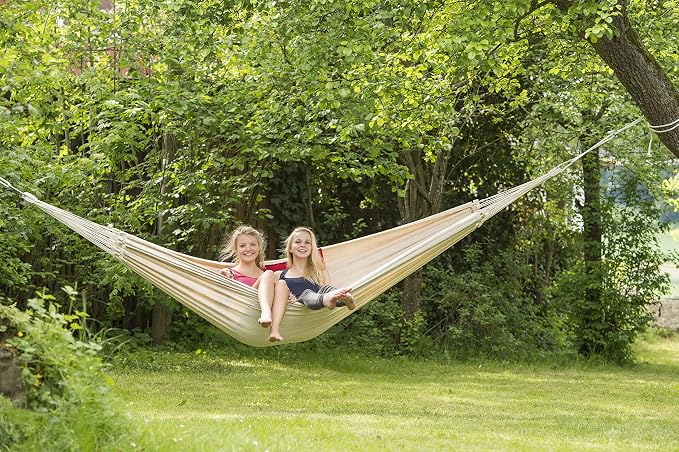 BYER OF MAINE Paradiso Hammock, Authentic Brazilian, Naturalesa, Recycled Cotton/Polyester Blend, Double, 142" L x 68" W, Holds up to 400lbs