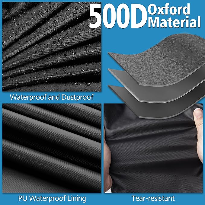 Kingling Patio Table Covers, Rectangular Outdoor Dining Table Cover 56 inch Outdoor Coffee Table Covers Waterproof Heavy Duty Patio Furniture Covers for Outside - 56''L x 32''W x 28''H Inch (Black)