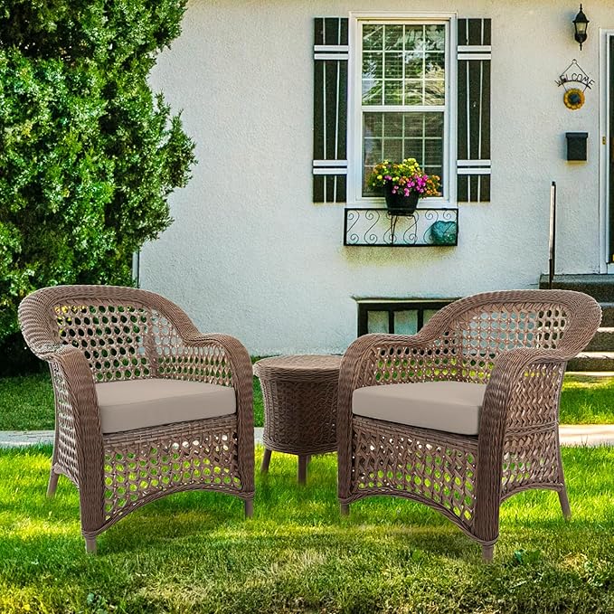 Covers & All Square Outdoor Cushion Covers for Patio Furniture Sets, Water, Tear & UV Resistant Polyester Cushion Slipcover with Zippers (Pack of 2) (32" L x 32" W x 4" Thick, Beige)