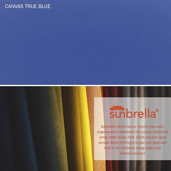 California Umbrella 9' Rd Tahoe Series Aluminum Patio Umbrella, Crank Lift, Collar Tilt, White Finish, True Blue