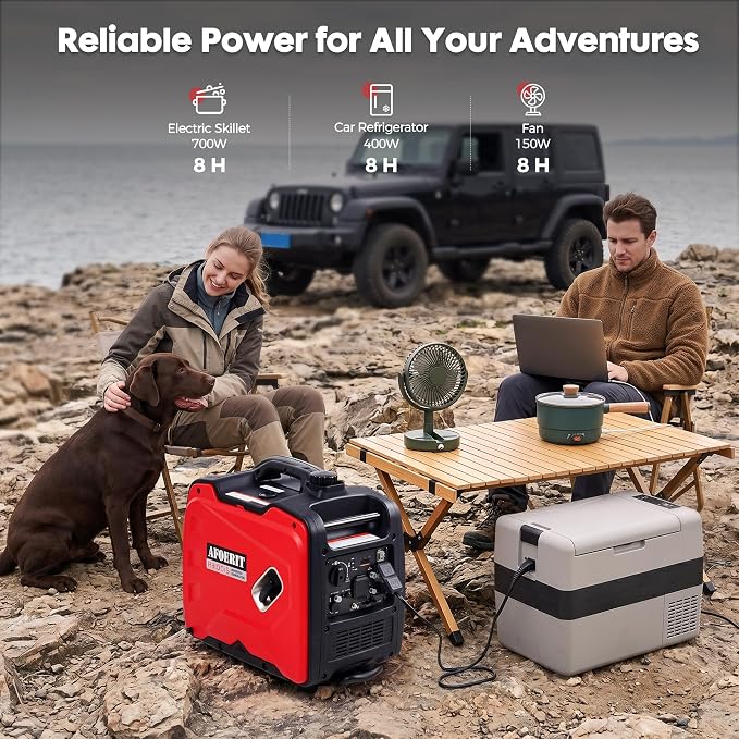3500 Watt Inverter Generator Portable, Quiet Lightweight Gas Generaror Camping Power Equipment Fuel RV Ready