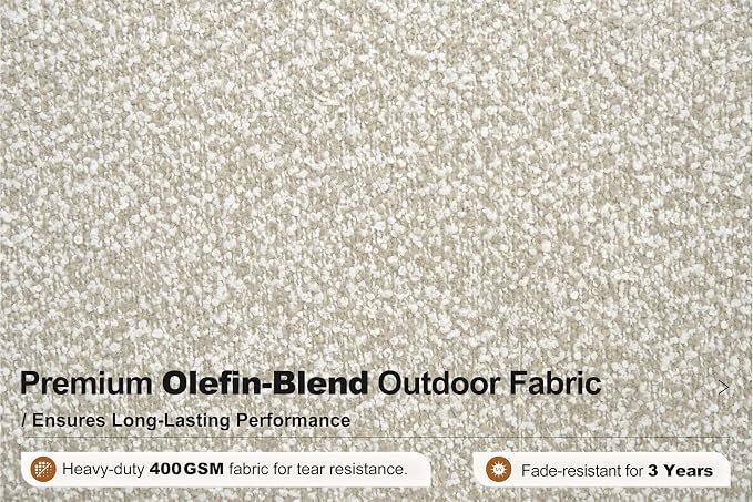 PURPLE LEAF Patio Furniture Set Armless Chair Outdoor Sectional Sofa Patio Conversation Set with Olefin-Blend Fabric and Modern PU Leather Base, Patio Couch for Porch, Balcony, Garden, Black