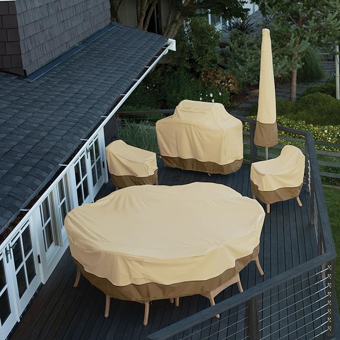 Classic Accessories Veranda Water-Resistant 104 Inch Deep Seated Patio Sofa/Loveseat Cover, Patio Furniture Covers
