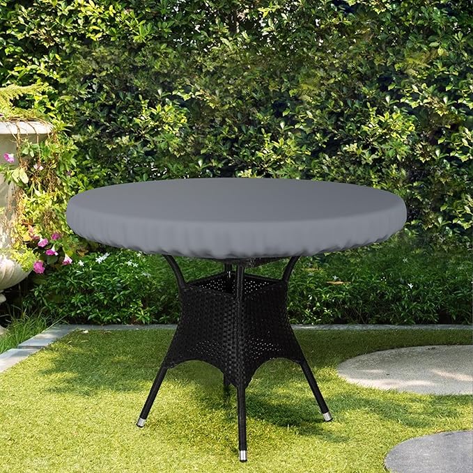 Covers & All Round Table Top Cover, 12 Oz Waterproof UV & Weather Resistant Patio Table Cover, Outdoor Table Cover for Patio Outdoor Furniture & Coffee Table (54" Dia x 4" H Inches, Gray)