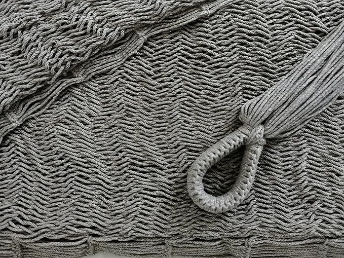 Traditional Mayan Hammock - Hammock Made with Thick Cotton Thread (Gray, Small)