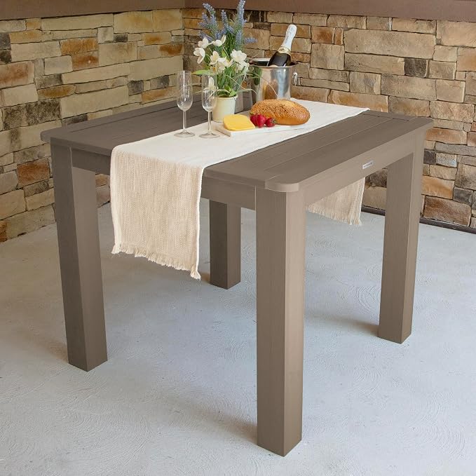 highwood Weatherly 5 Piece Square Counter Height Outdoor Dining Set, Woodland Brown