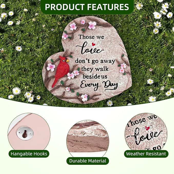 Sympathy Gifts for Loss of Loved One, Memorial Garden Stones in Memory of Loved One Gifts, Bereavement Condolence Memorial Gifts for Garden, Outside, or Home Decor (10 inch)