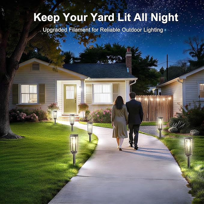 Solar Pathway Lights Outdoor,6 Pack Cool Garden Lights Solar Powered Waterproof IP65,Auto On/Off Outdoor Light for Lawn Patio Walkway Driveway Decor Landscape Lighting