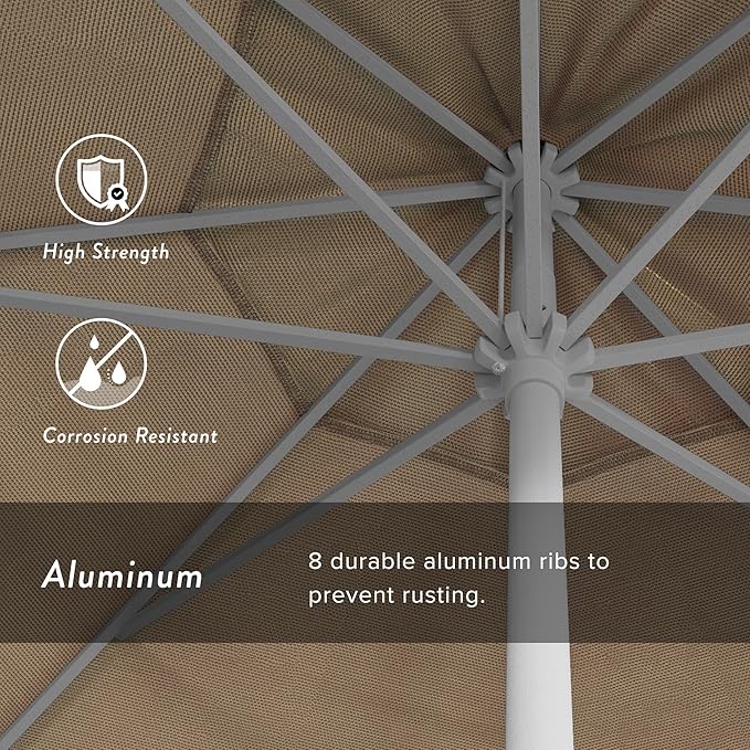 California Umbrella 7.5' Rd Aluminum Patio Umbrella, Crank Lift