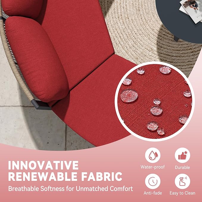 Crestlive Curved Patio Furniture Set, Modular Half Moon 8-Seater Sofa with Round Coffee Table, Aluminum Outdoor Sectional with 4.3" Cushions, All-Weather Couch for Backyard, Deck, Porch, Poolside
