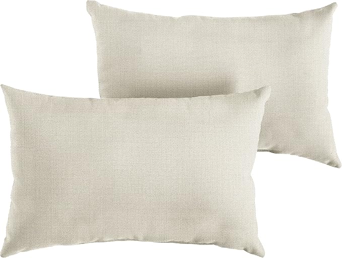 Sorra Home Sunbrella Solid Pillow Set, 12 in x 24 in, Canvas Cloud