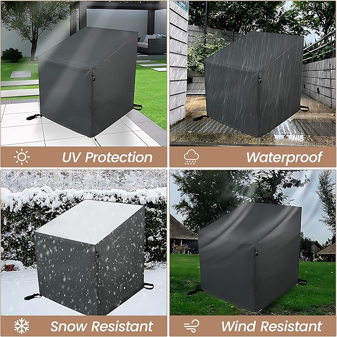 Patio Furniture Covers Waterproof 2 Pack,Patio Chair Covers for Outdoor Furniture Waterproof ,Heavy Duty Chair Covers Waterproof-Grey 30"x34"x28.87"/38.5"(H)