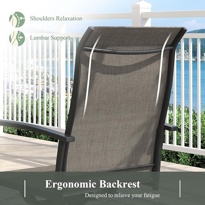 6 Pieces Patio Dining Set with Outdoor Bench, 59.2" Rectangular Patio Dining Table and Swivel Chairs for 6-7 People, Outdoor Furniture Set for Garden Deck, Mixed Brown & Black