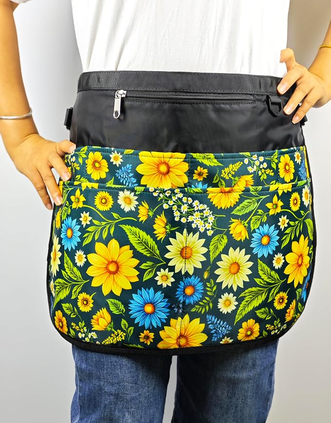 Bafelia Garden Apron for Women with 7 Pocket,Half Florist Apron Harvesting Apron
