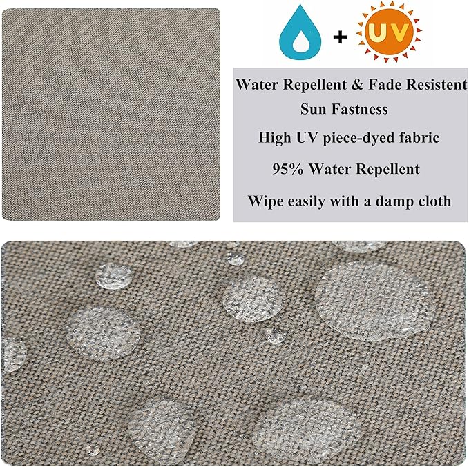 FUNHOME Outdoor Cushion Covers,45" x 18" x 3", No Insert! Patio Cushion Covers Replacement for Outdoor Furniture,Water Resistant Patio Bench Loveseat Cushion Covers 1 Pack, Beige Coffee(Covers ONLY)