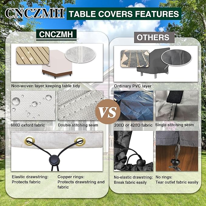 Heavy Duty Patio Chair Covers Waterproof Outdoor, 2 Pack 600D Patio Furniture Covers for Outdoor Rocking Swivel Adirondack Chairs, Lounge Deep Seat 33'' W x 34''D x 24''H/ 31''H Beige Brown