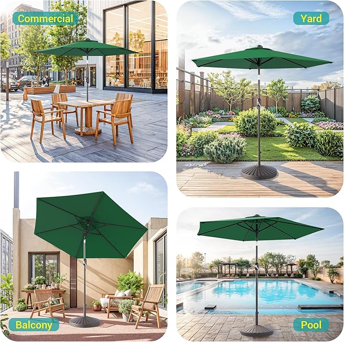 7.5ft Outdoor Umbrella Patio Umbrella,2-Year-Non-Fading,Table Market Patio Umbrella with Push Button Tilt and Crank,for Pool, Deck, Garden,Backyard