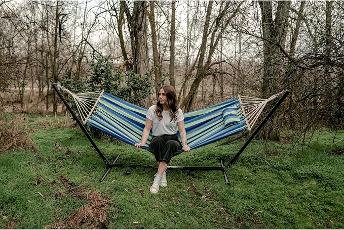 Stansport Outdoor Camping Hammock with Pillow and Stand