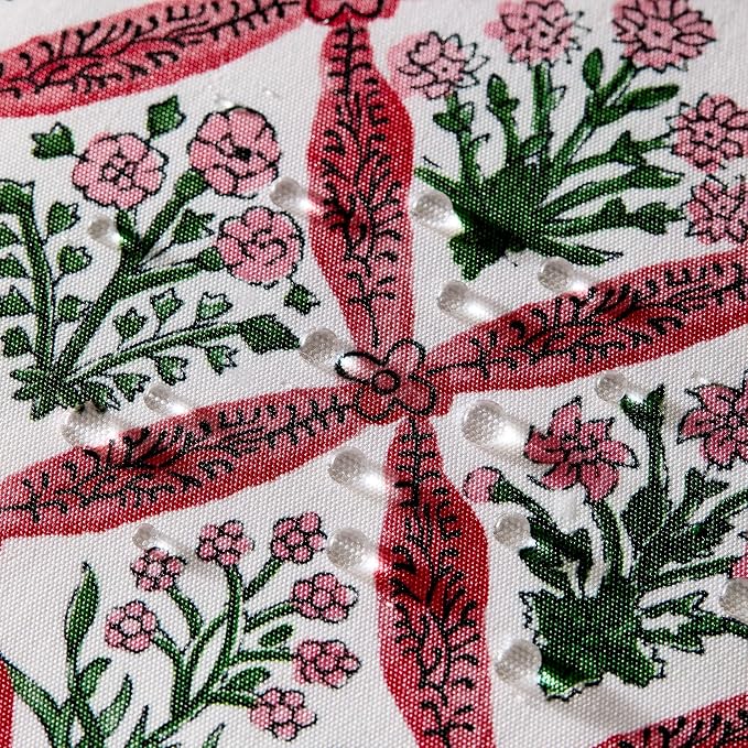 Allorry Floral Outdoor Pillow Covers 12x20 Rose Pink Waterproof Decor | Set of 2 Vintage Floral Block Print Pillow Cover,Farmhouse Boho Decorative for Spring Summer Outdoor Sofa Bedroom Decor