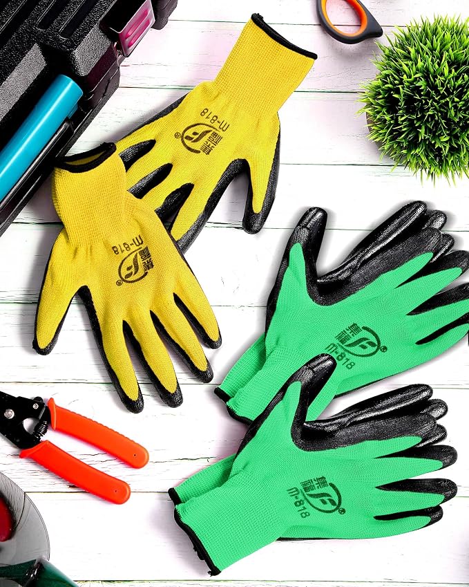 Honeydak 36 Pairs Gardening Gloves for Men Women Breathable Rubber Coated Working Gloves Bulk for Gardening Construction Work