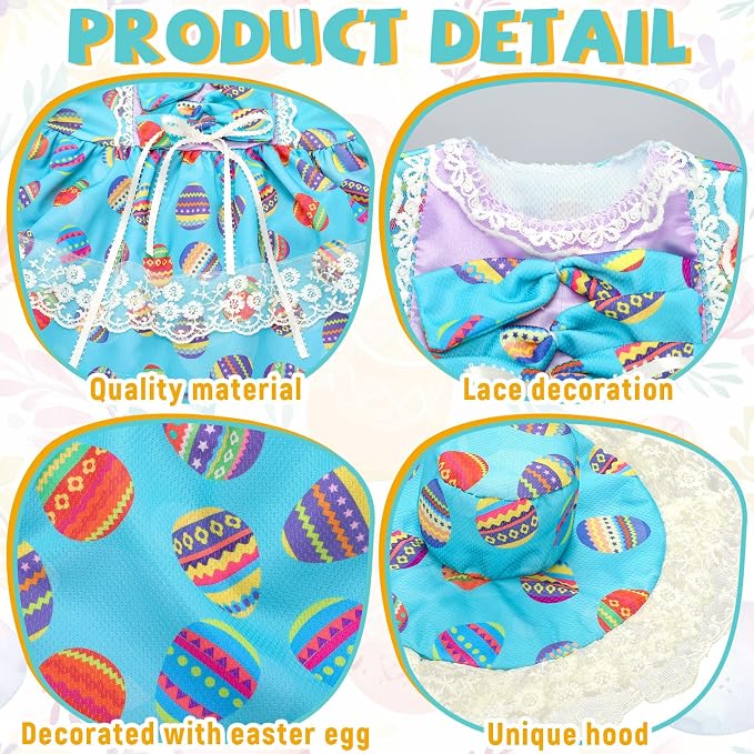 Suzile Easter Egg Goose Outfit Clothes for 23 High Cement for Plastic Lawn Clothing Porch Goose Clothes Lawn Garden Costume