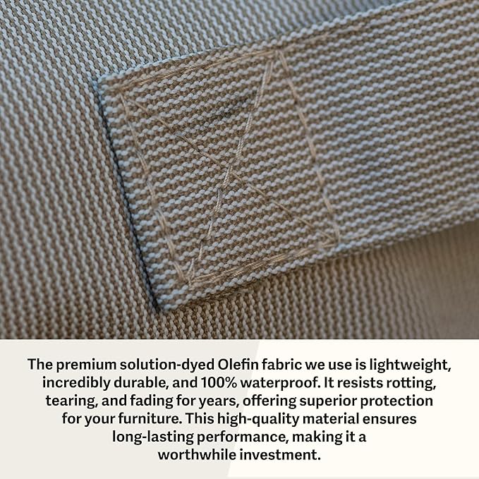 Elmara Outdoor Couch Covers – Waterproof, UV Fade-Resistant Outdoor Sofa Covers Made of Heavy Duty Olefin – Durable All Weather Design Keeps Your Couch or Loveseat Safe (Taupe)