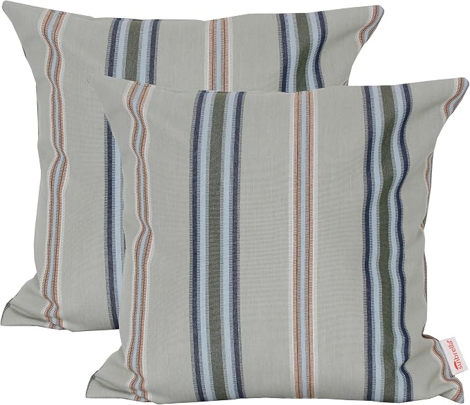 Outdoor/Indoor Sunbrella Throw Pillows Square Set of 2 Pieces 20 inch x 20 inch Saltillo Sagebrush - Cover Only, Insert Not Included