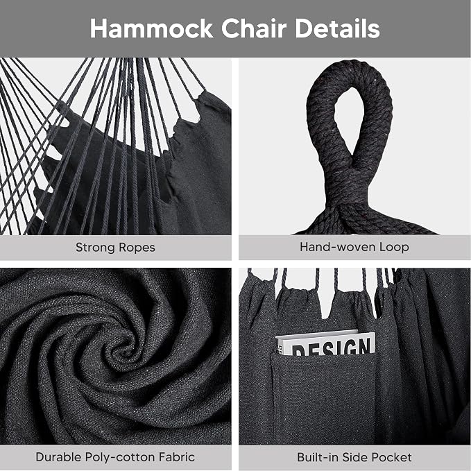 SUNCREAT 2-in-1 Convertible Swing Chair with Stand Included, Outdoor Hammocks for Outside, Patented, Green Strip