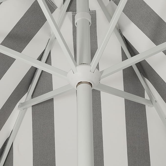 Eyely BMU1001 Halden 9 ft. Classic Cottage Tassel Market Patio Umbrella with Auto-Tilt, Crank