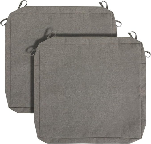 FUNHOME Outdoor Chair Cushion Covers 2 Pack, No Insert! Patio Cushion Covers Replacement 24" x 22" x 4", Water Resistant Chair Cushion Slipcovers, Beige(Covers ONLY)