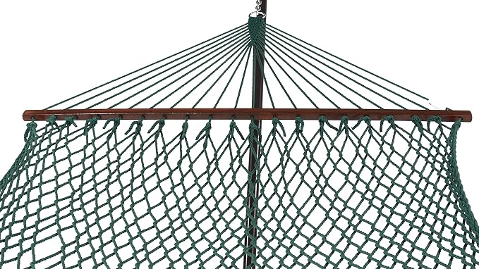 Island Escape Rope Hammock and Stand Set (Moacha Stand and Green Hammock)