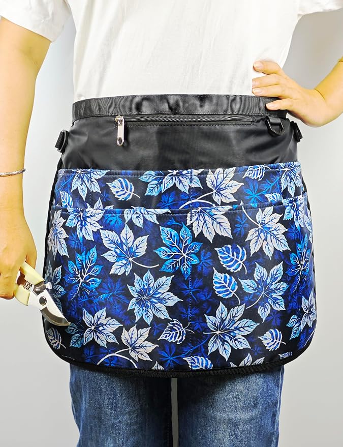 Bafelia Garden Apron for Women with 7 Pocket,Half Florist Apron Harvesting Apron