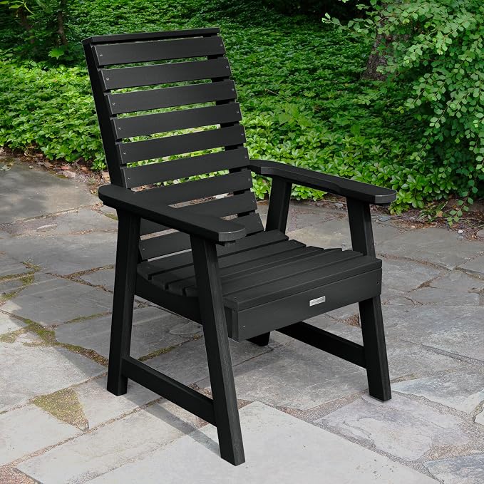 Highwood AD-DNW48-BKE Weatherly 5-Piece Round Dining Set, Dining Height, Black