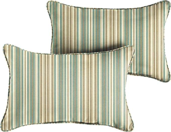 Sorra Home Sunbrella Gavin Mist Outdoor Pillow Set, 13 in x 20